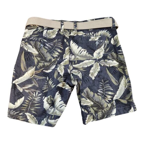 X-S-Ive mens shorts sz 32 leaf print belt - Picture 2 of 8